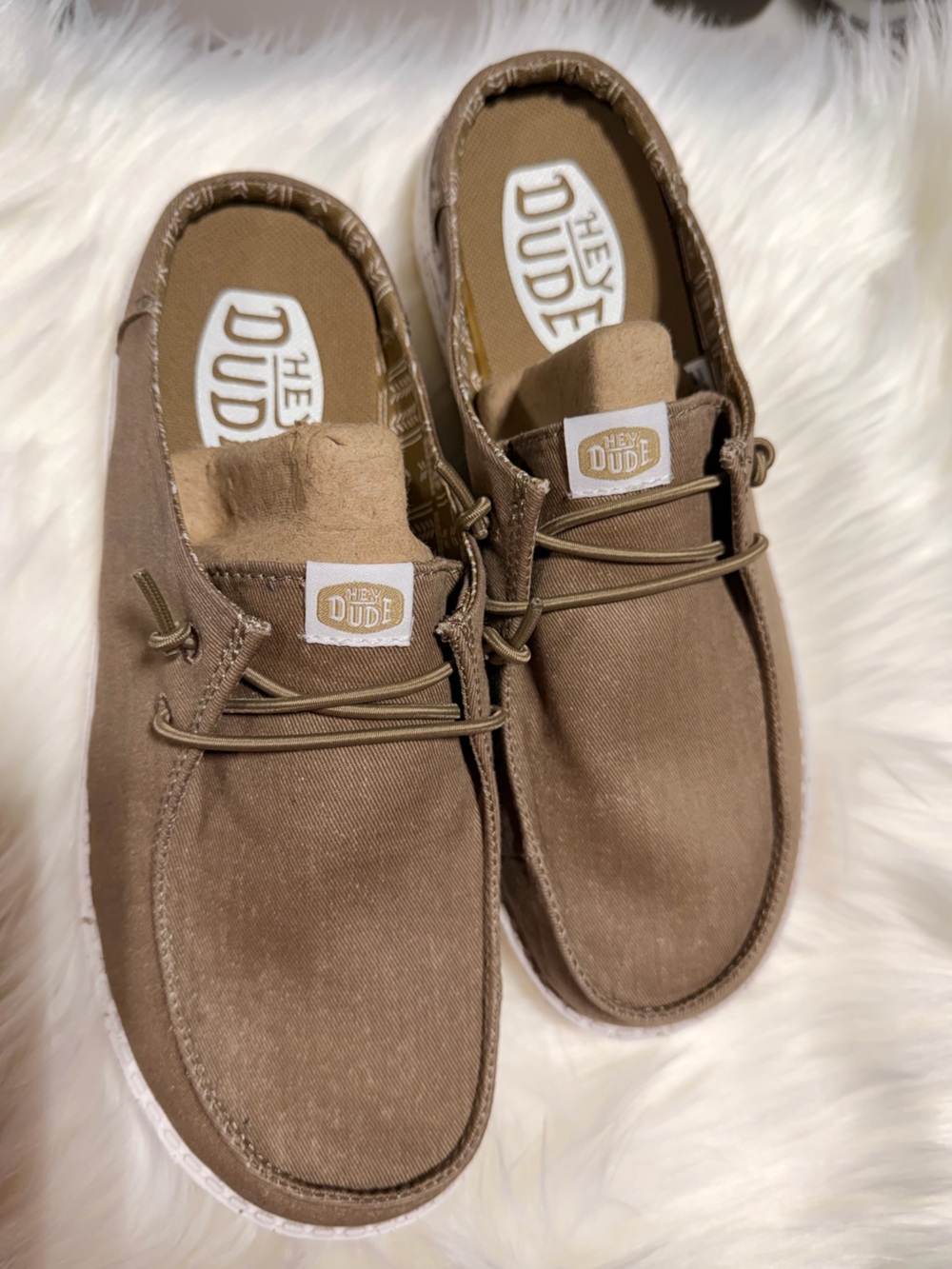 Hey Dude Tan Canvas Slip-On Mules - Picture 3 of 5